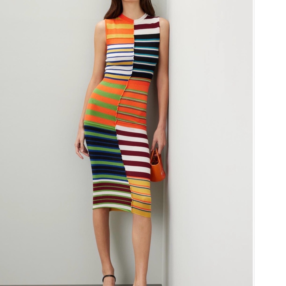 Marni Colorful Striped Midi Dress